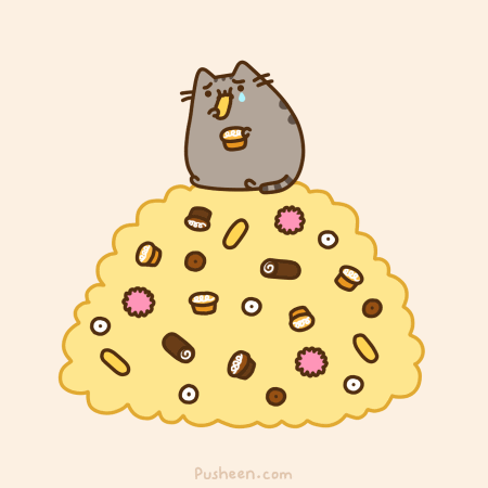 pusheen-eating